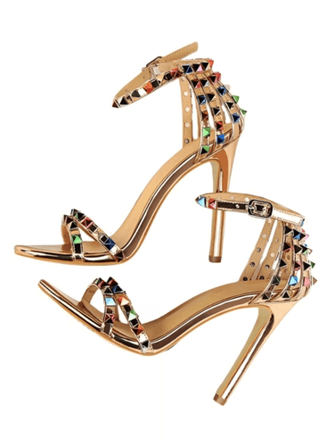 Women's Color Rivet Sandals Roman Style Heeled Sandals Hollow Out High Heels Stiletto Sexy Party Shoes Sandals, Drestiny, Heels, High Heels, Sandals, Stilettos, United States, USA, Australia, New Zealand, United Kingdom, UK, 4, 5, 6, 6.5, 7, 8, 9, Champagne, Black, Red, White, Bronze, Silver, Nude, rivet sandals women, studded sandals for women, women's leather rivet sandals, studded sandals women uk, ladies rivet detail sandals, shopdrestiny.com